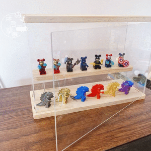 現貨🔺有門壓克力收納盒 盲盒收納 展示架 保養品 防塵 透明 展示櫃 公仔收納 小櫥櫃 木質 玩具收納 壓克力盒子
